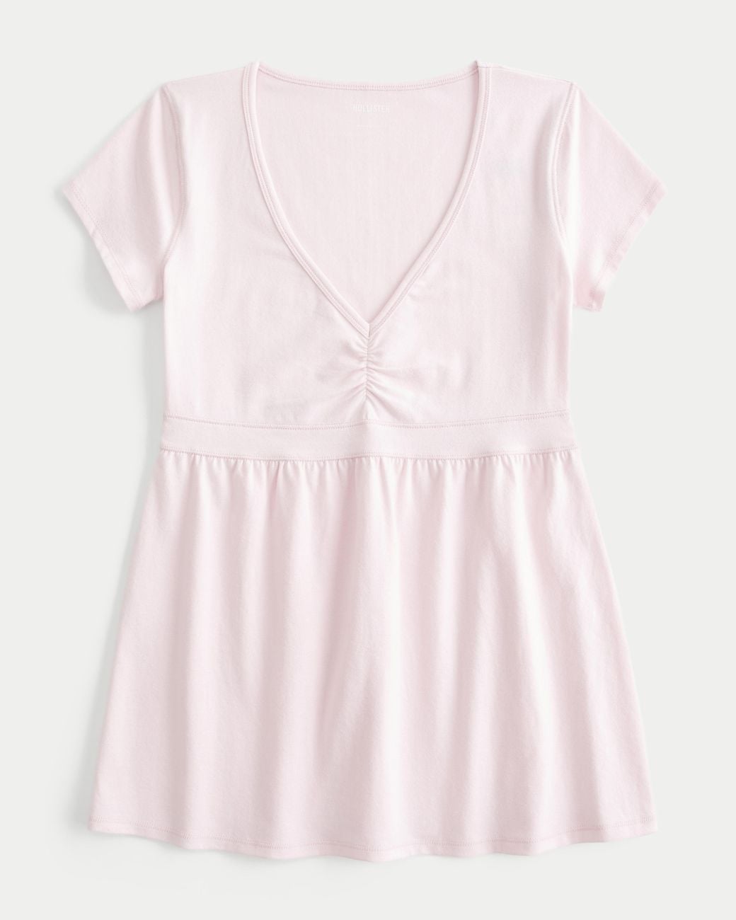 Hollister Pink Kurzärmliges Babydoll-Oberteil mit Bündchen