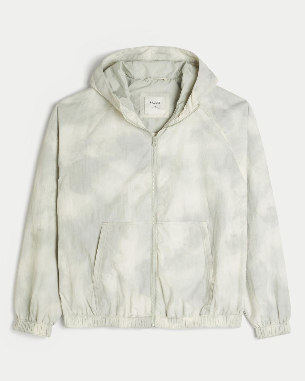 Hollister White Camo Zip-up Windbreaker Jacket for men