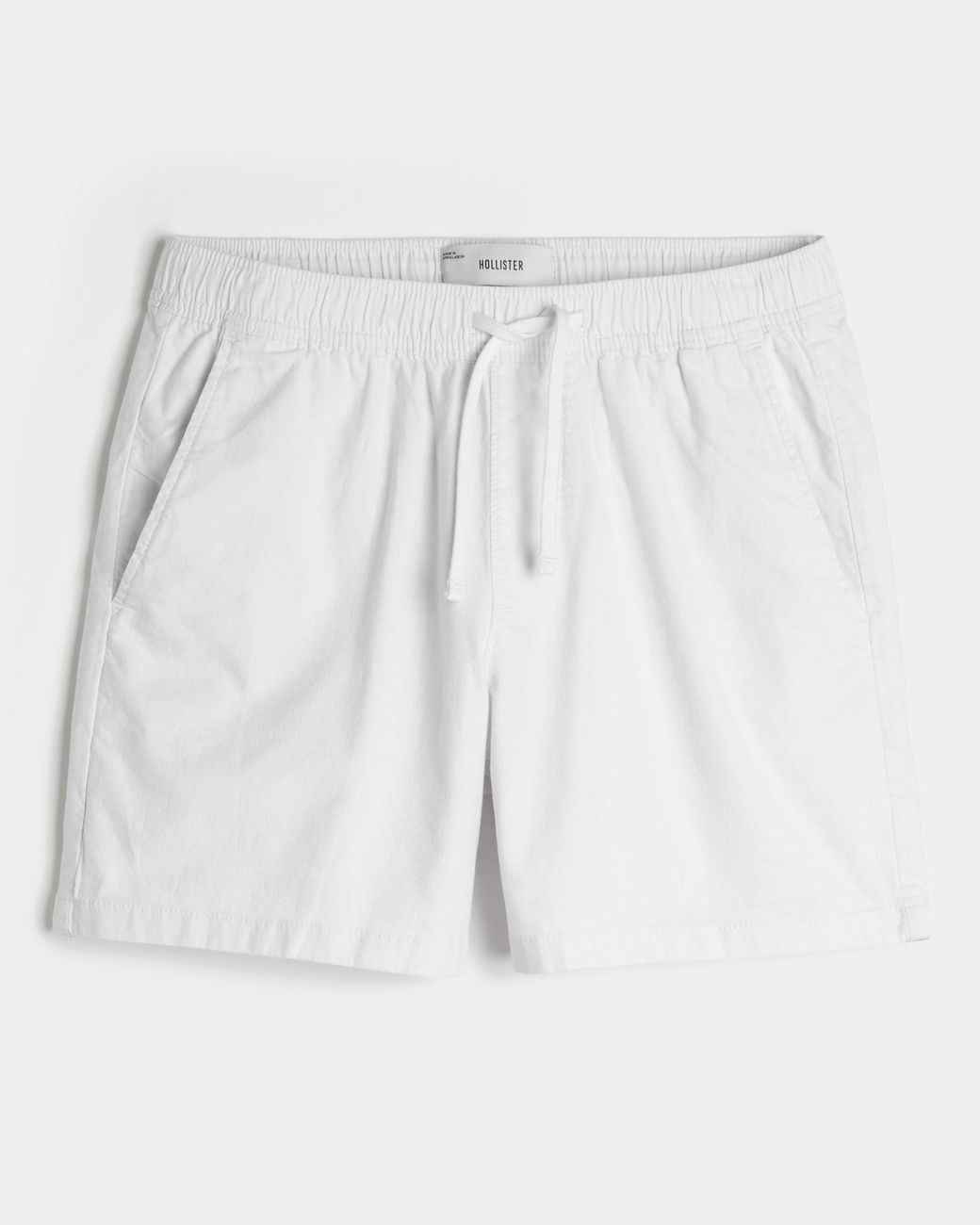 Hollister White Mid-thigh Linen-blend Pull-on Shorts for men