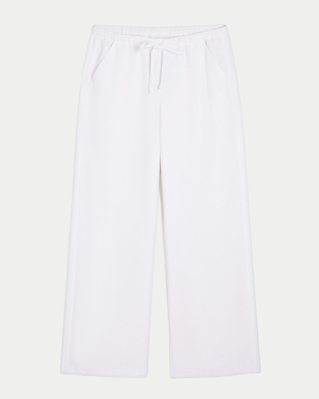 Hollister White Linen-blend Pull-on Pants