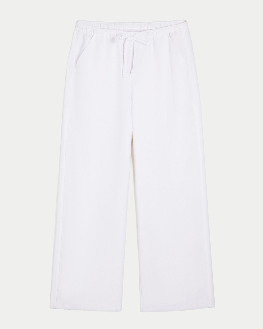 Hollister White Linen-blend Pull-on Pants
