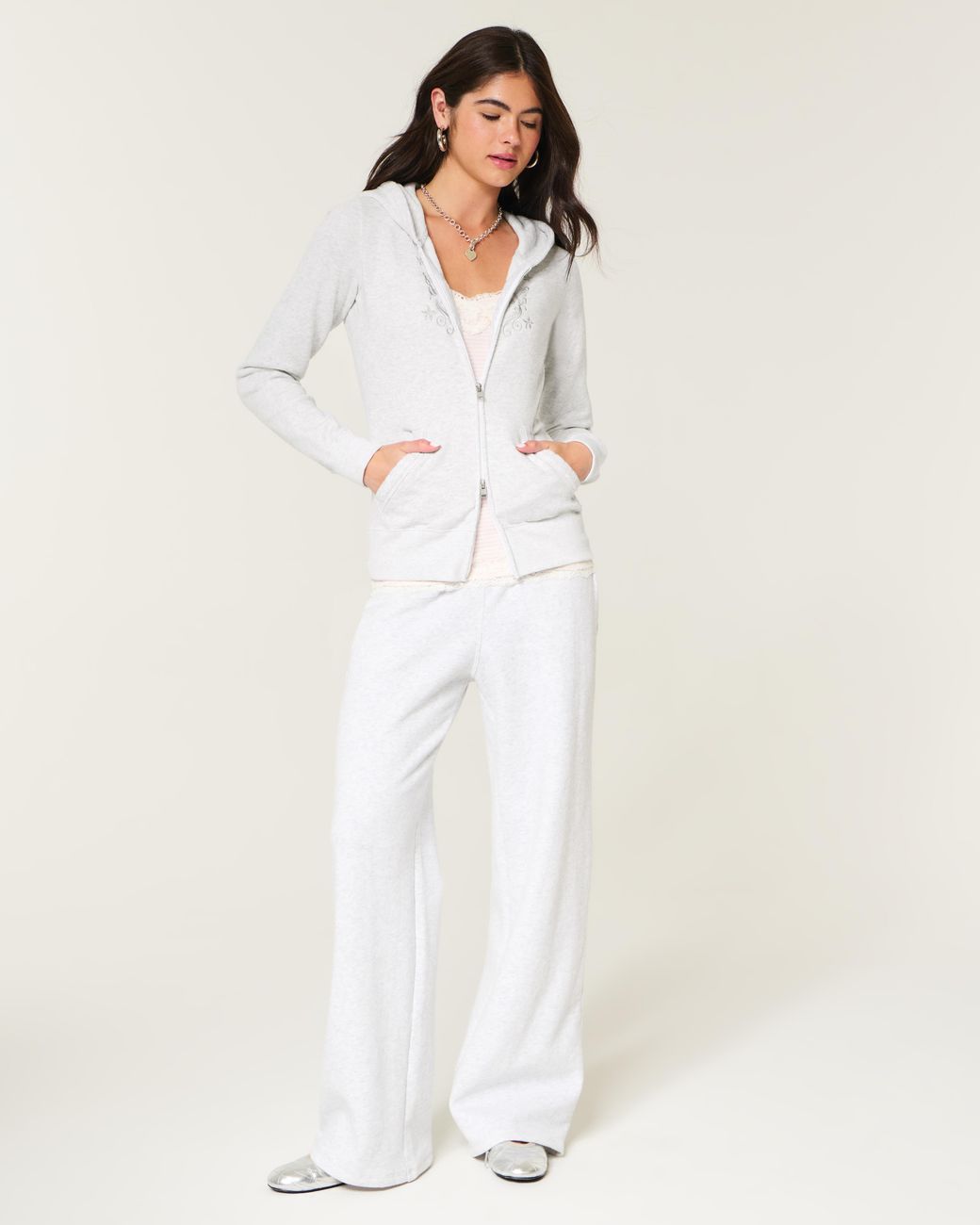Hollister White Hollister Feel Good Butterfly Graphic Zip-up Hoodie