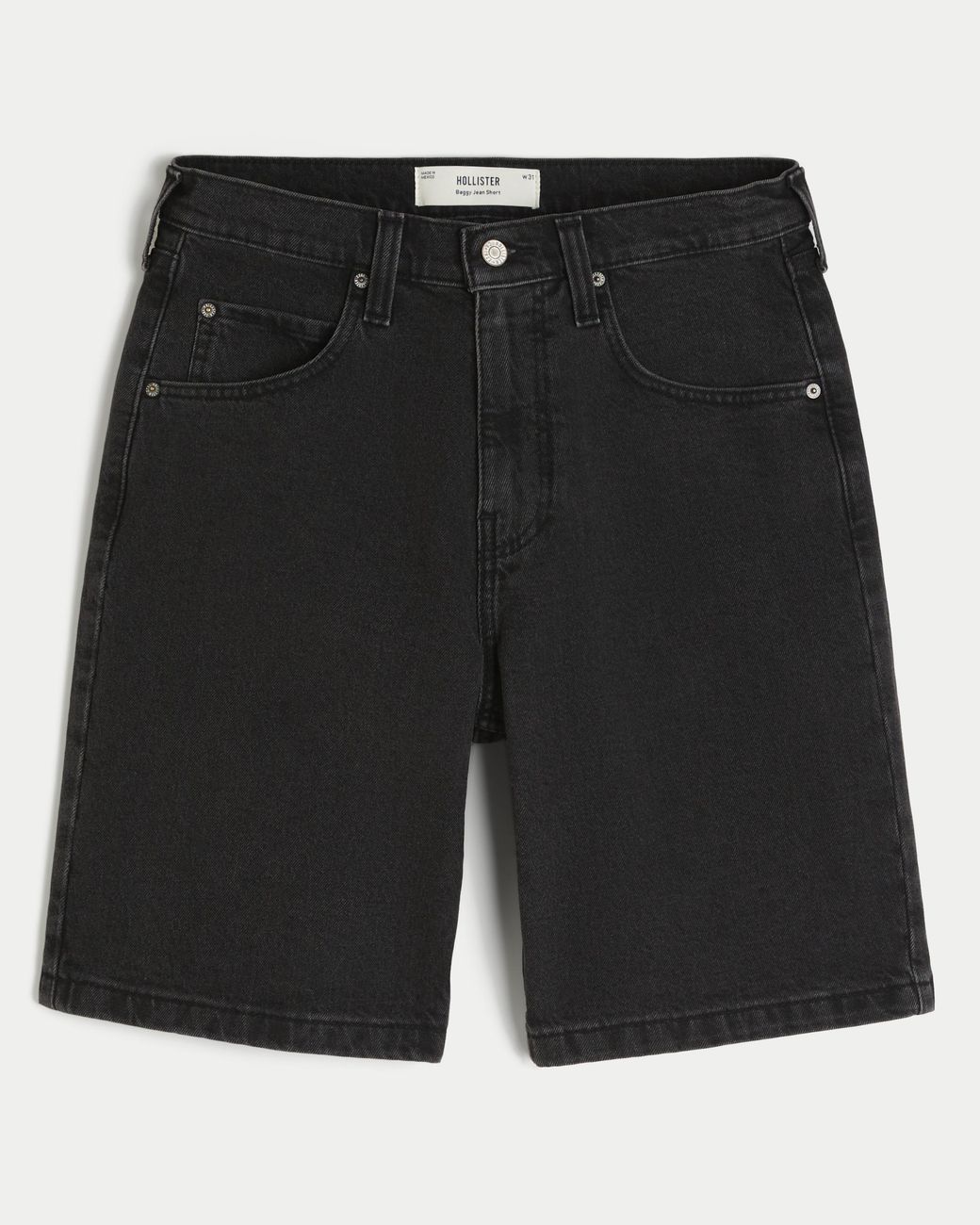 Hollister Black Baggy Jean Shorts for men
