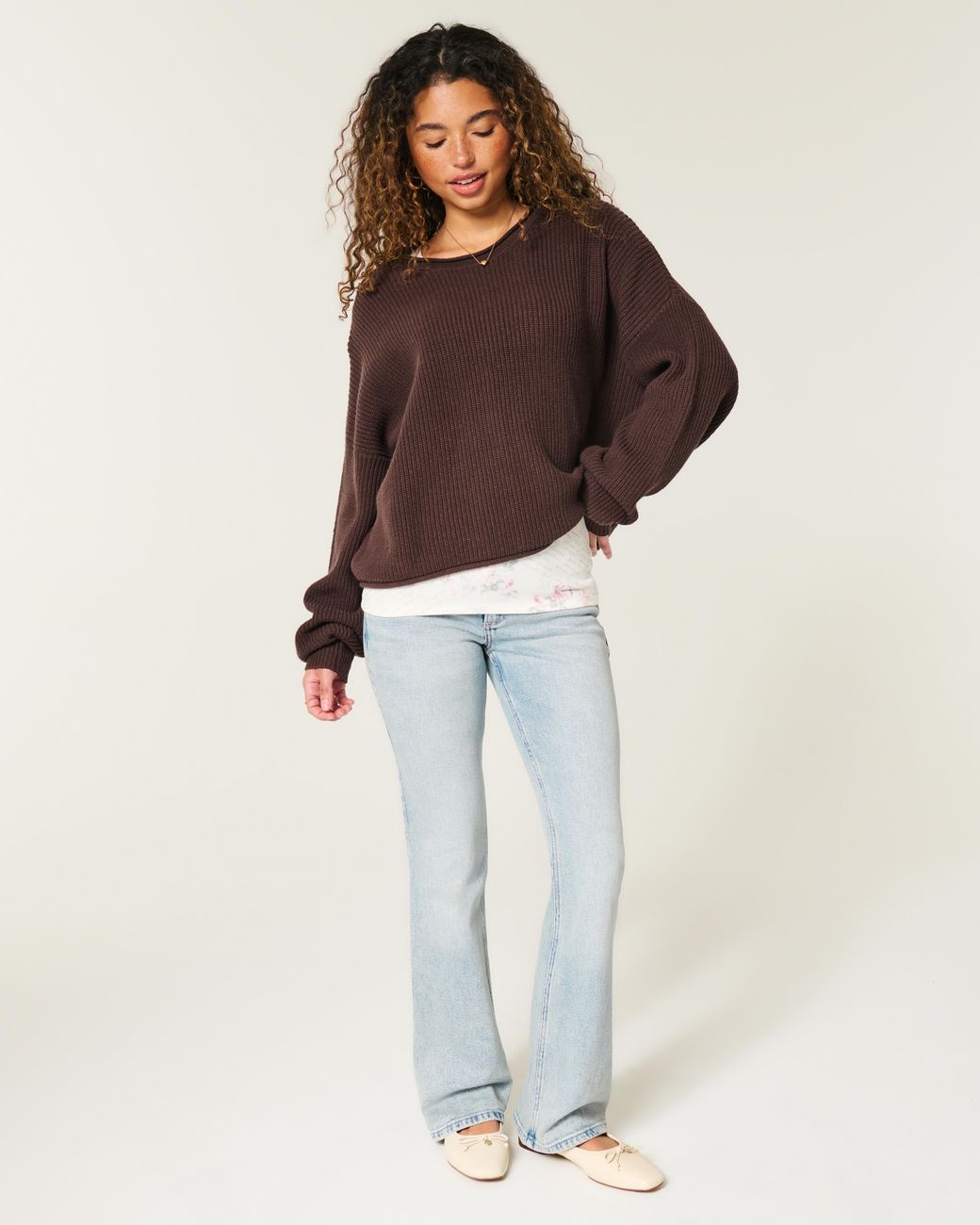 Hollister Blue Low-rise Light Wash Pink Embroidery Bootcut Jeans