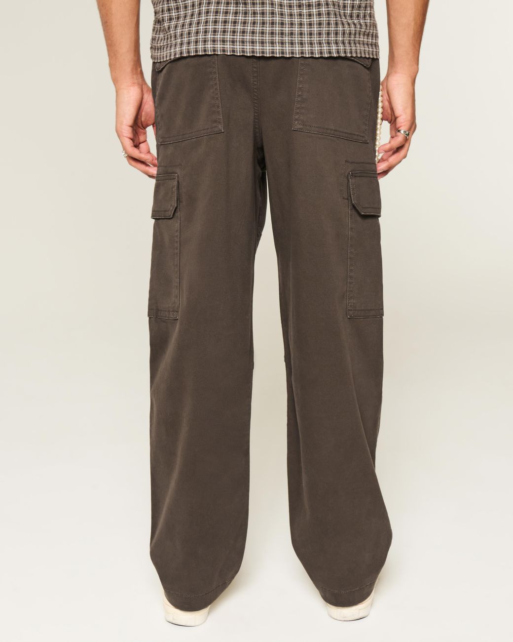 Hollister Gray Skater Baggy Cargo Pants for men