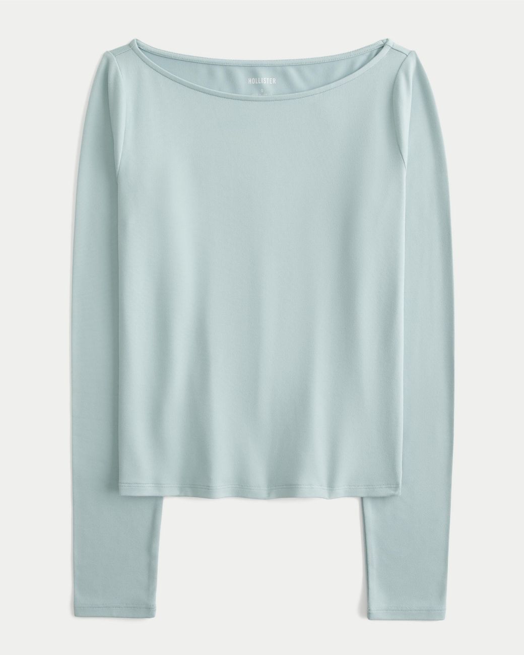 Hollister Blue Soft Stretch Seamless Fabric Slash-neck Top