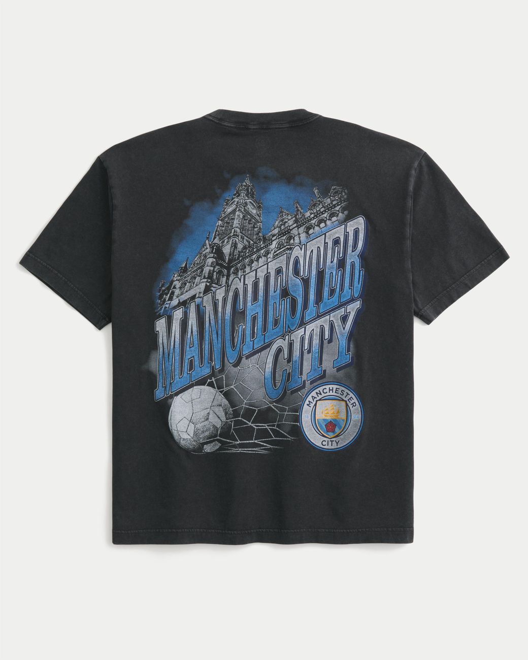 Hollister Black Manchester City F.c. Graphic Tee for men