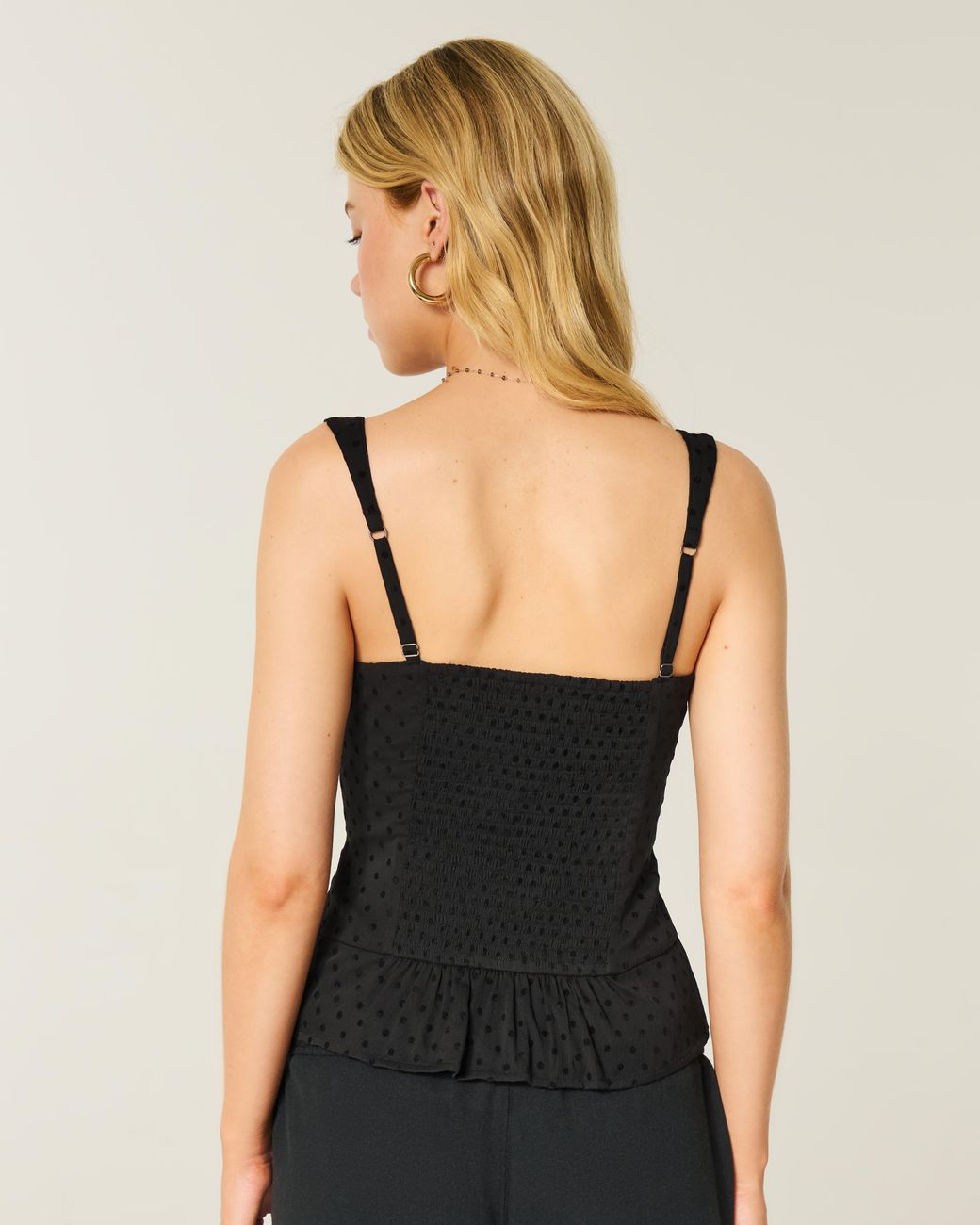 Hollister Black Lace Trim Chiffon Tank