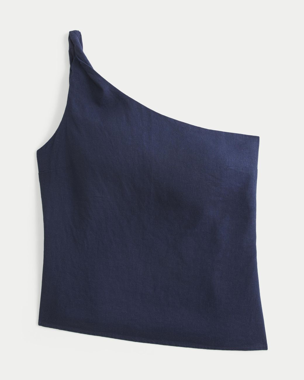 Hollister Blue Linen-blend One-shoulder Top