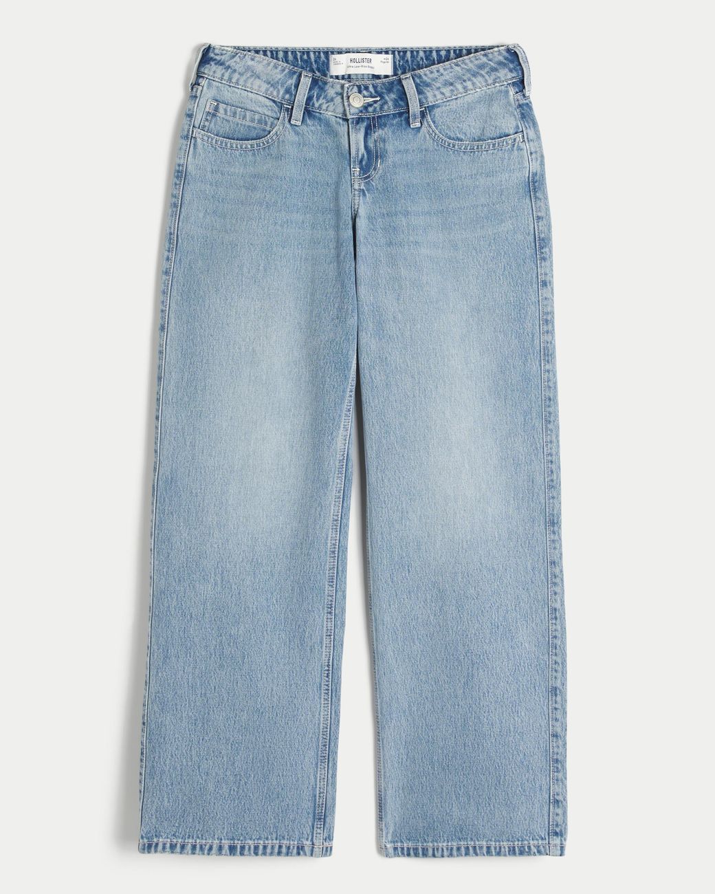 Hollister Blue Ultra Low-rise Light Wash Baggy Jeans
