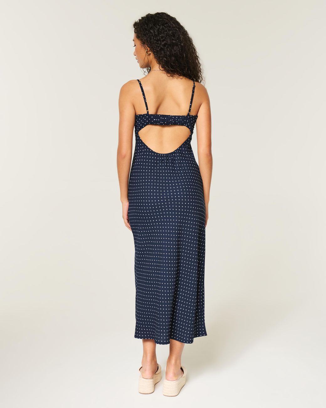 Hollister Blue Crepe Slip Maxi Dress