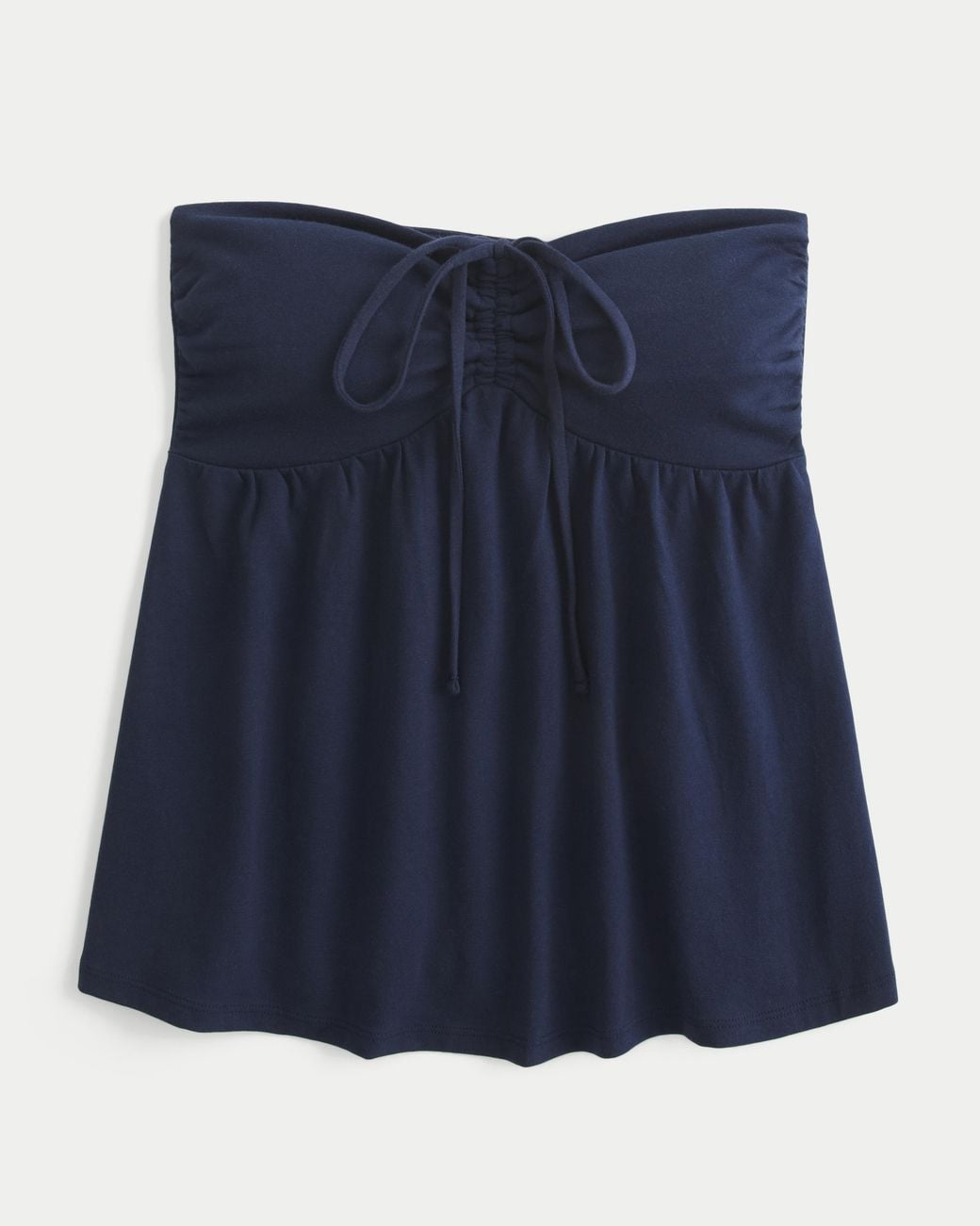 Hollister Blue Strapless Cinched Babydoll Top