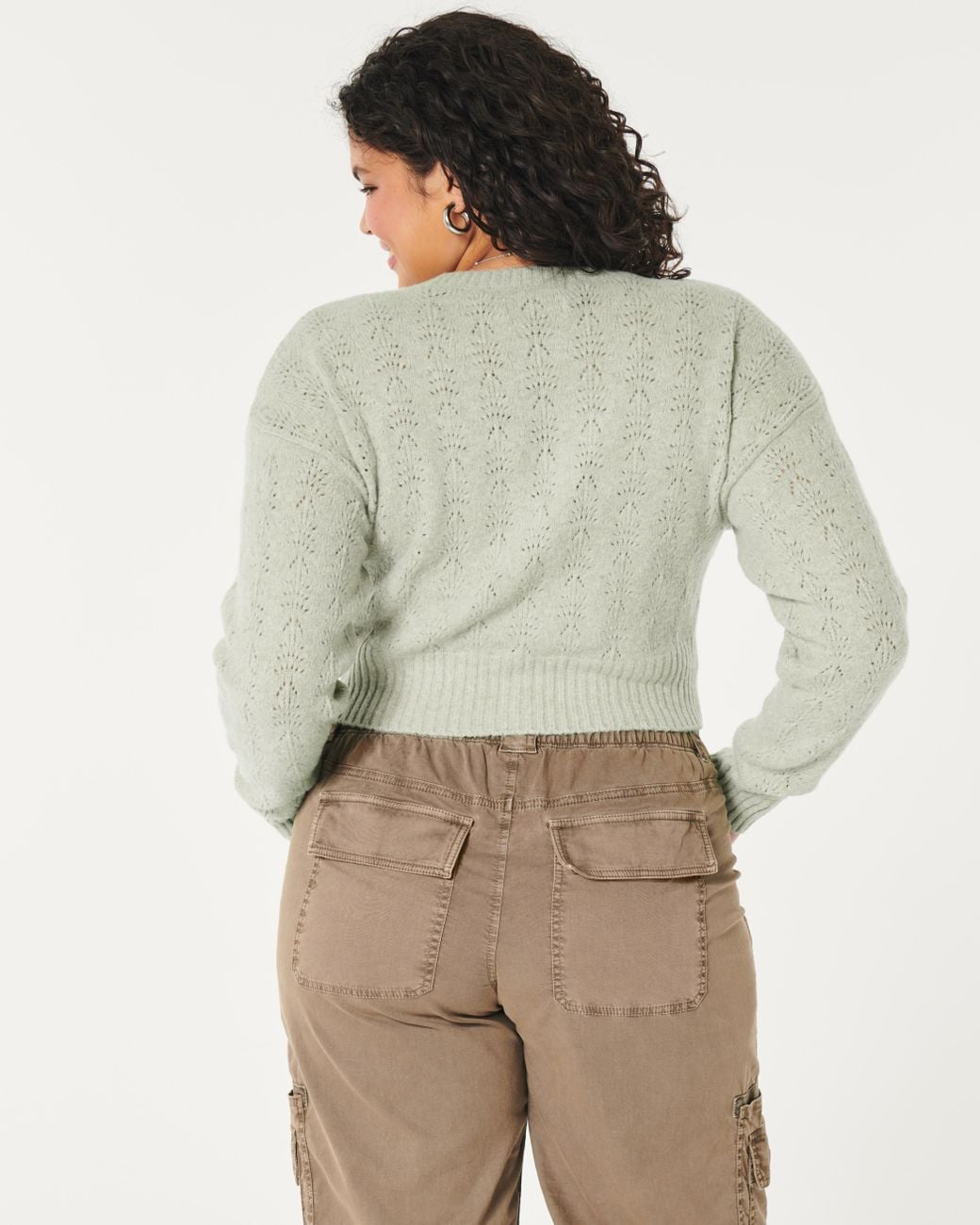 Hollister Easy Cozy Textured Cardigan in Green | Lyst UK