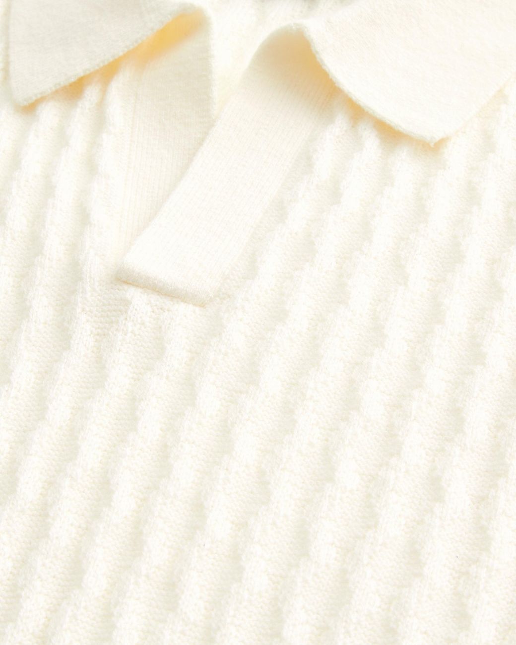 Hollister White Boxy Short-sleeve Sweater Polo for men