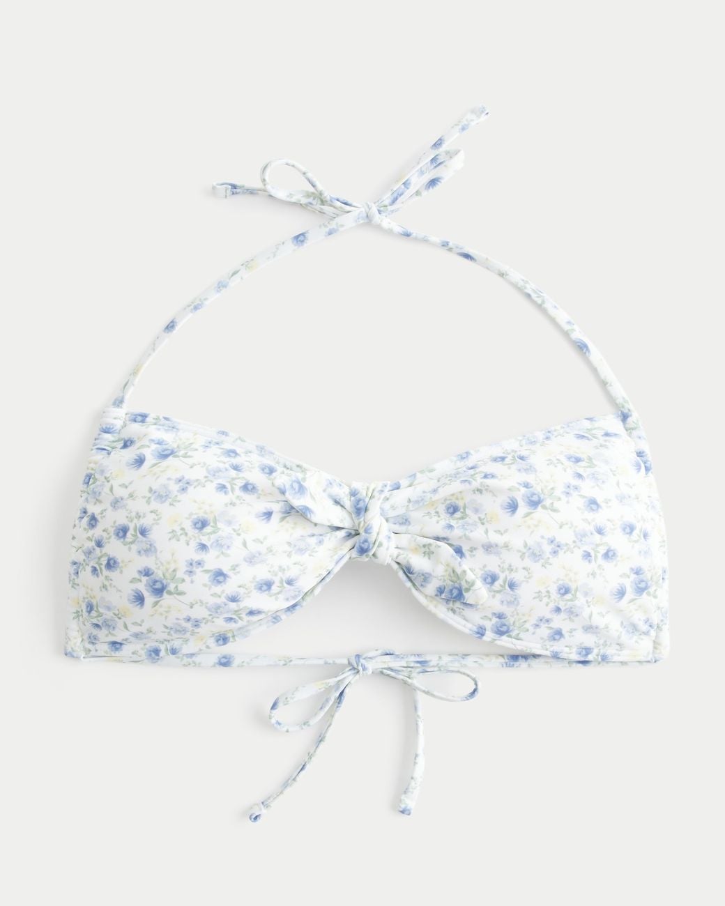 Hollister Blue Front Tie Halter Bikini Top