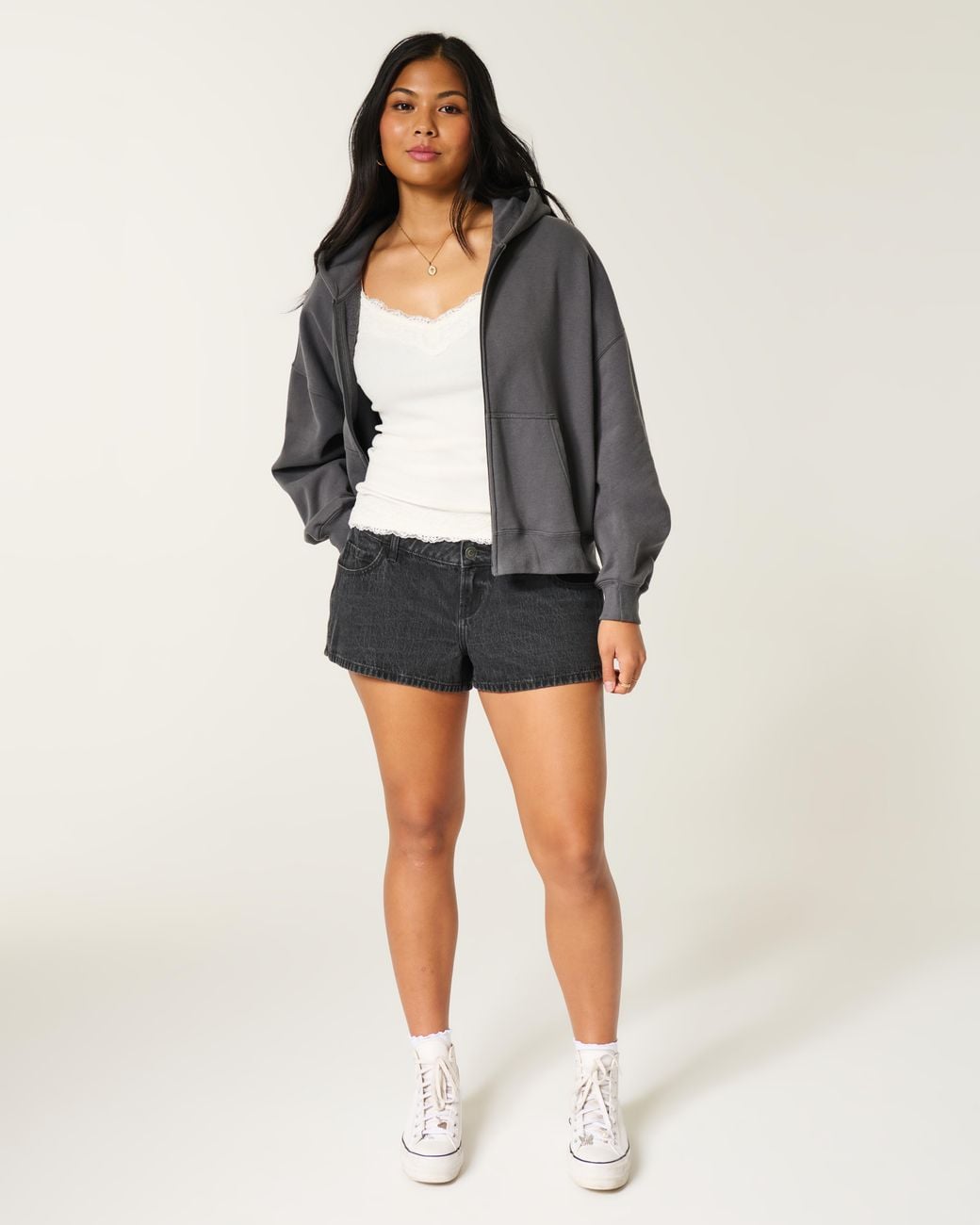 Hollister Low-rise Black Denim Mini Shorts