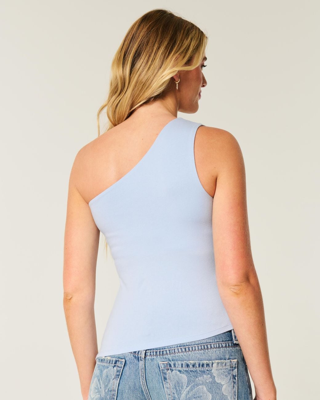 Hollister Blue Asymmetrical One-shoulder Top