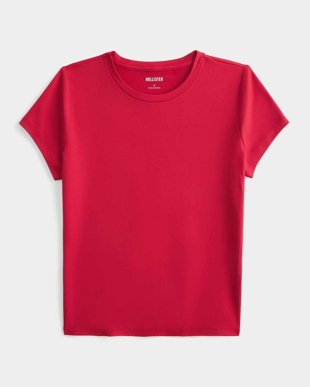 Hollister Red Seamless Fabric Crew Baby Tee