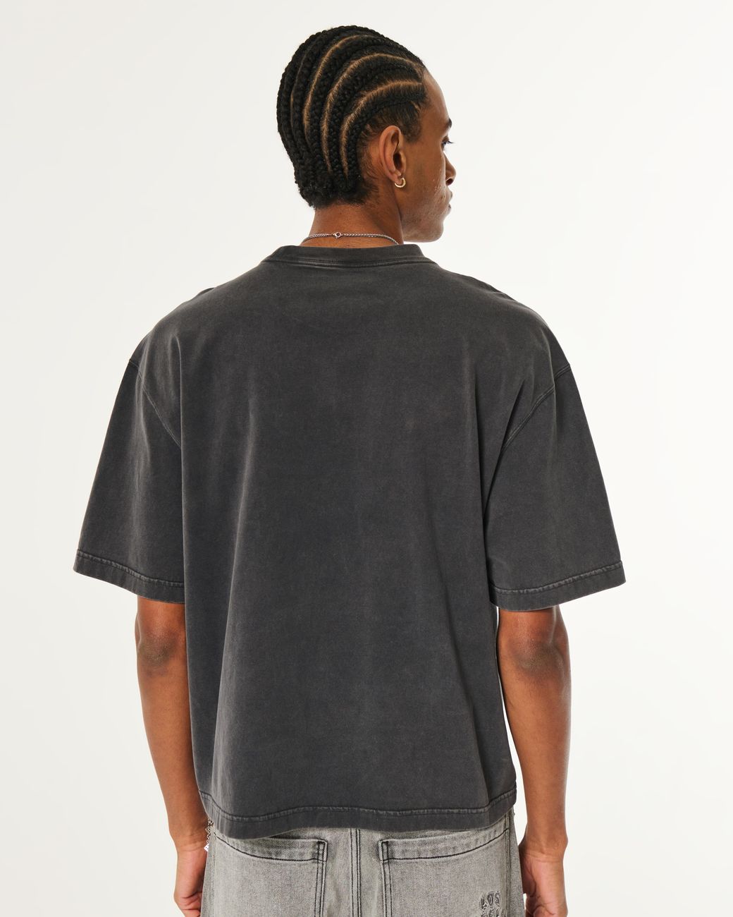 Hollister Black Super Boxy Crew T-shirt for men