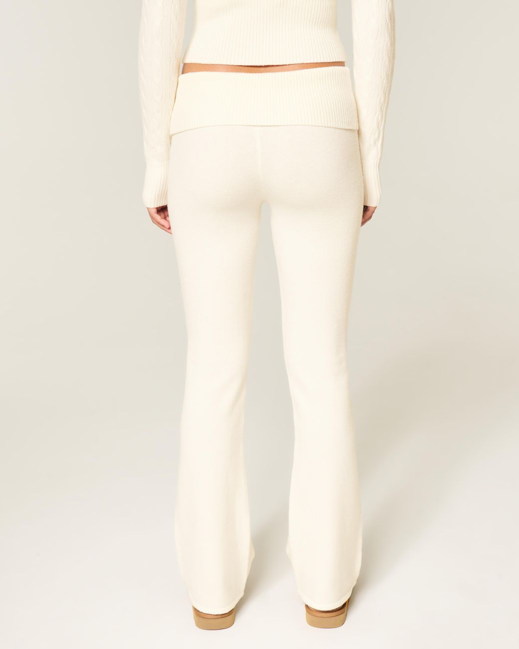 Hollister Natural Gilly Hicks Sweater-knit Foldover Bootcut Pants
