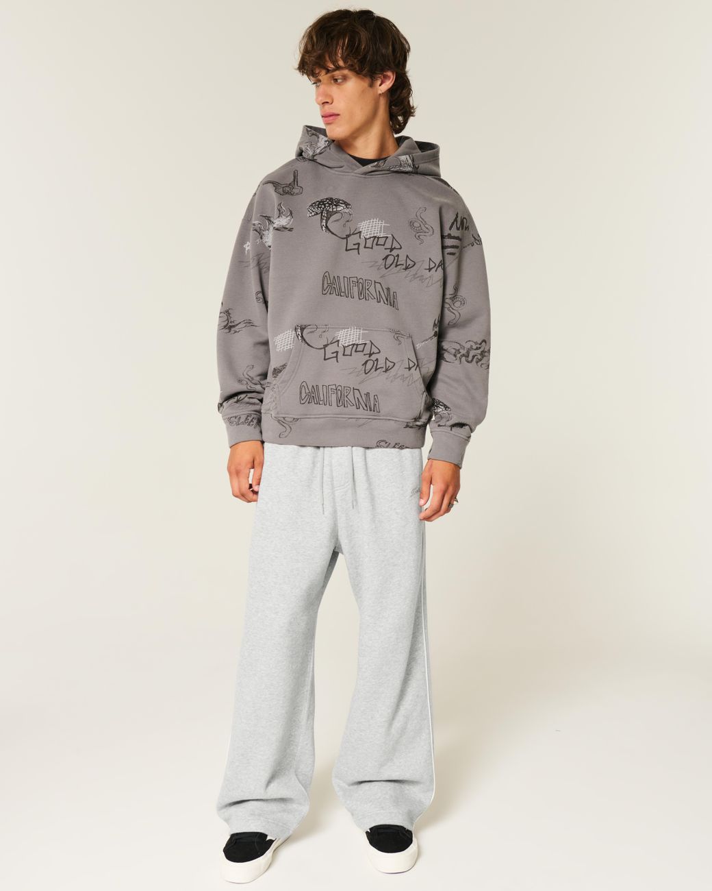 Hollister White Hollister Feel Good Super Baggy Sweatpants for men