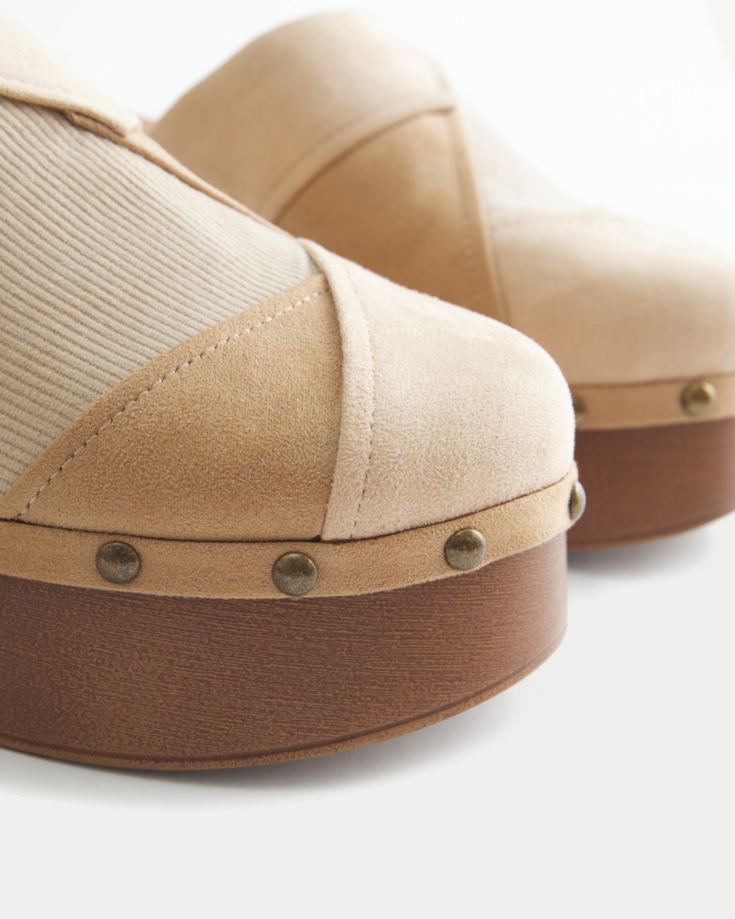 Hollister Natural Patchwork Platform Clogs