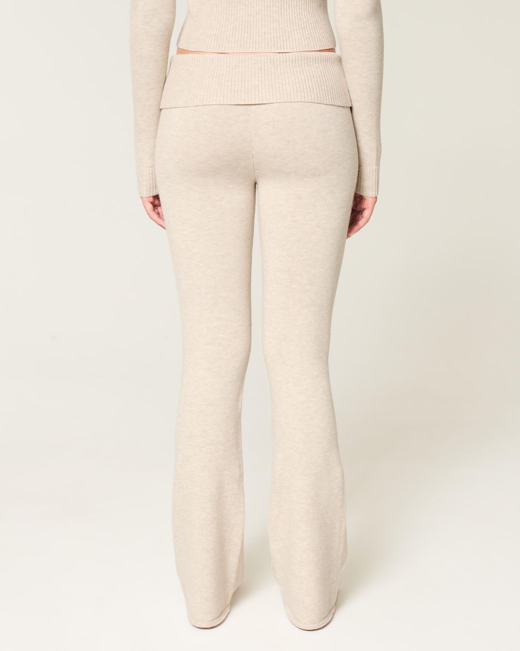Hollister Natural Gilly Hicks Sweater-knit Foldover Bootcut Pants