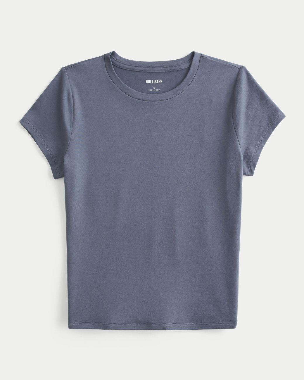 Hollister Blue Seamless Fabric Crew Baby Tee