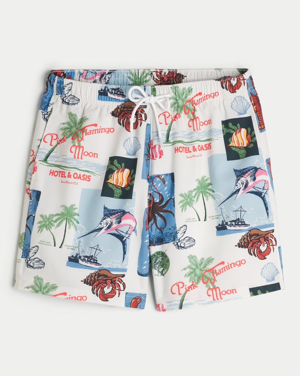 Hollister Blue Mid-thigh Swim Trunks for men