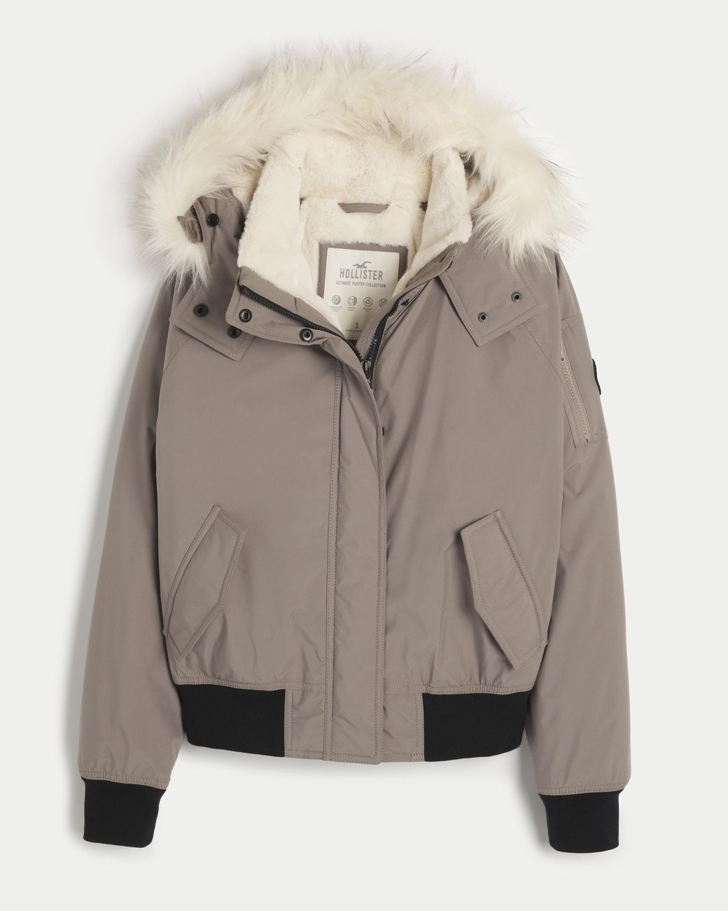 Winterjacke Winter Fliegerjacke Fur Hollister Steppjacke Damen