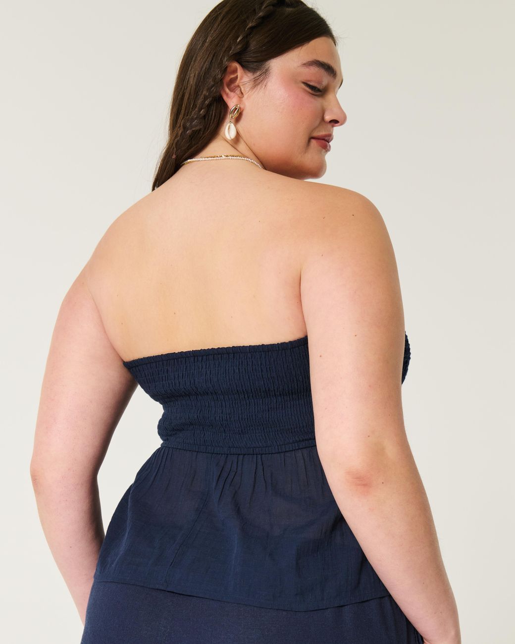 Hollister Blue Easy Crochet-style Babydoll Top