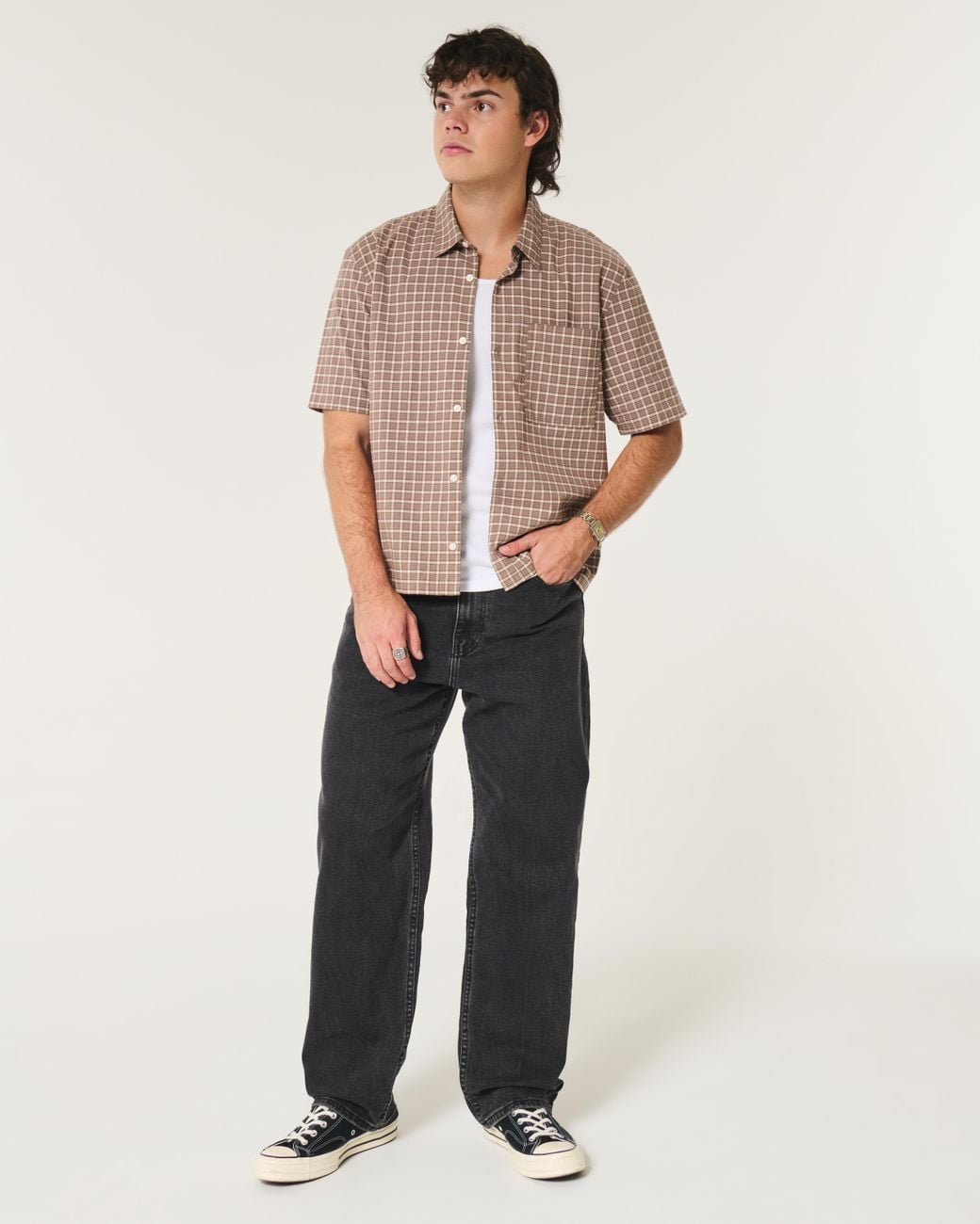 Hollister Blue Washed Black Baggy Jeans for men