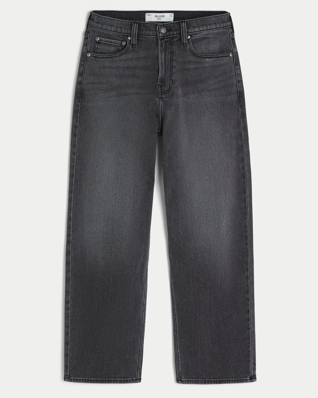 Hollister Gray Graphic Baggy Jeans for men