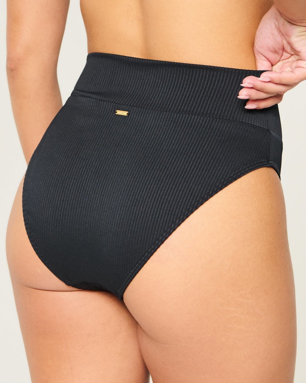 Hollister Blue Ribbed High-waist Bikini Bottom