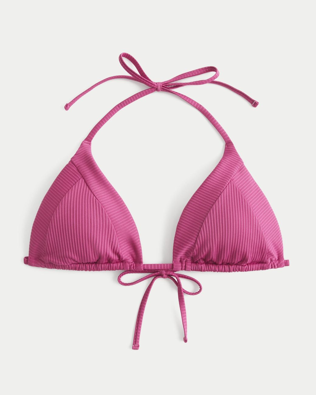 Hollister Pink Ribbed Triangle Bikini Top