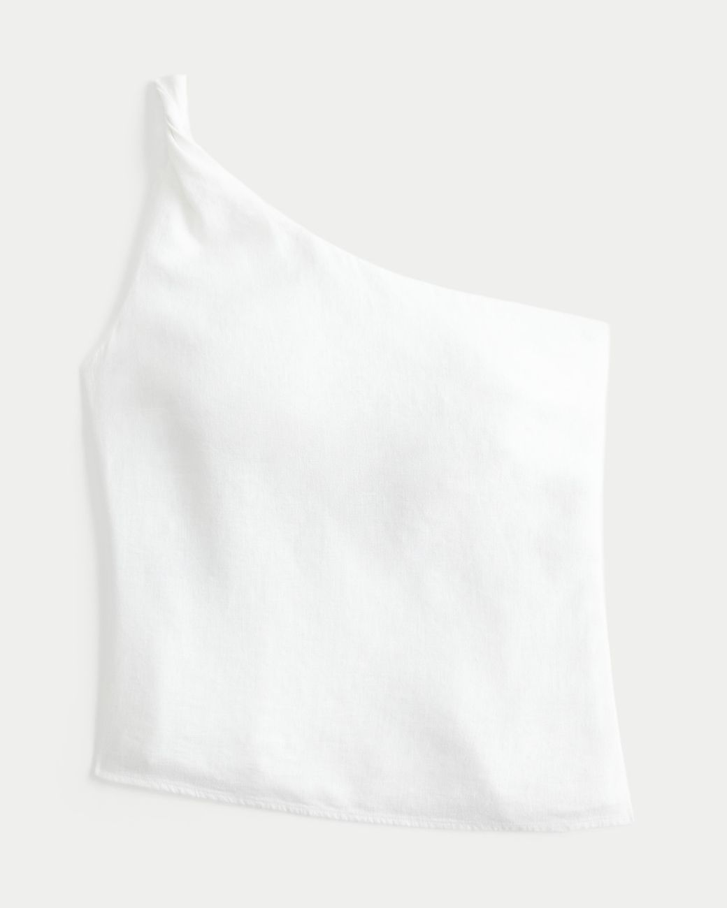 Hollister White Linen-blend One-shoulder Top