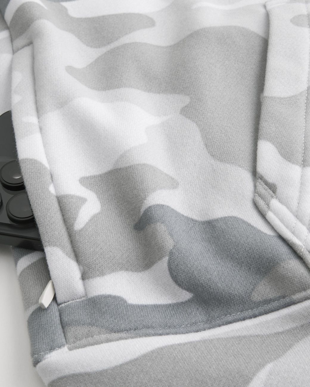 Hollister Gray Boxy Camo Hoodie for men