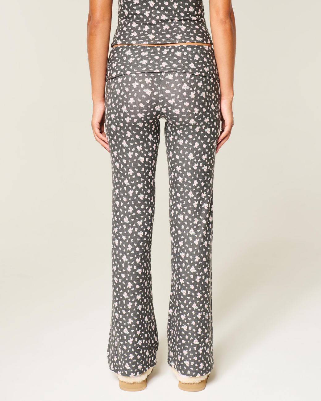 Hollister Multicolor Always Cozy Knit Foldover Waist Flare Pants