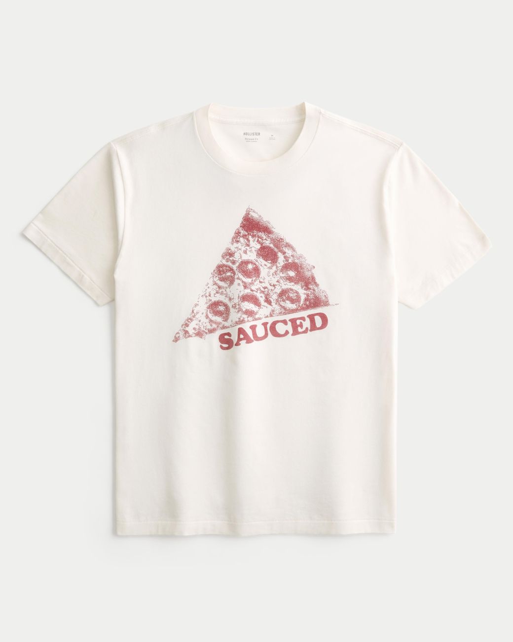 Hollister Pink Relaxed Pizza Graphic Tee for men
