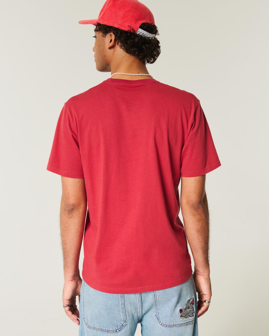 Hollister Red Classic Fit Crew T-shirt for men