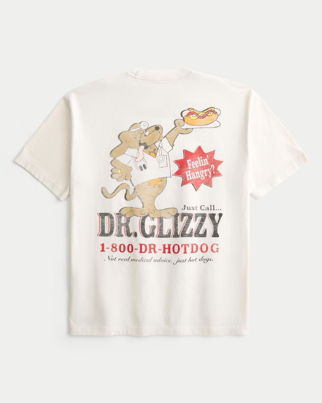 Hollister White Boxy Lil Glizzy's Graphic Tee for men