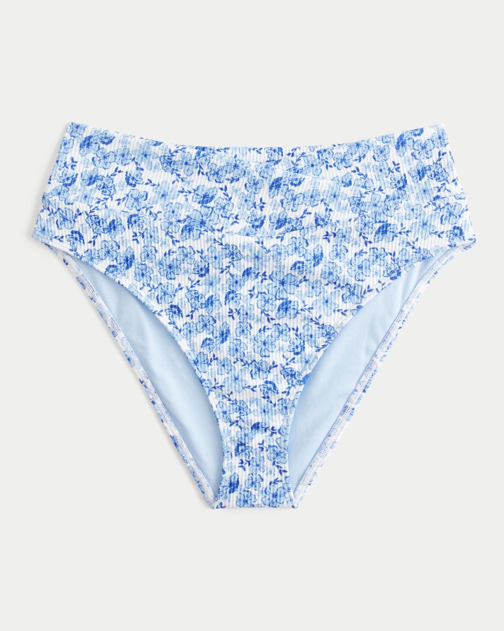 Hollister Blue Ribbed High-waist Bikini Bottom