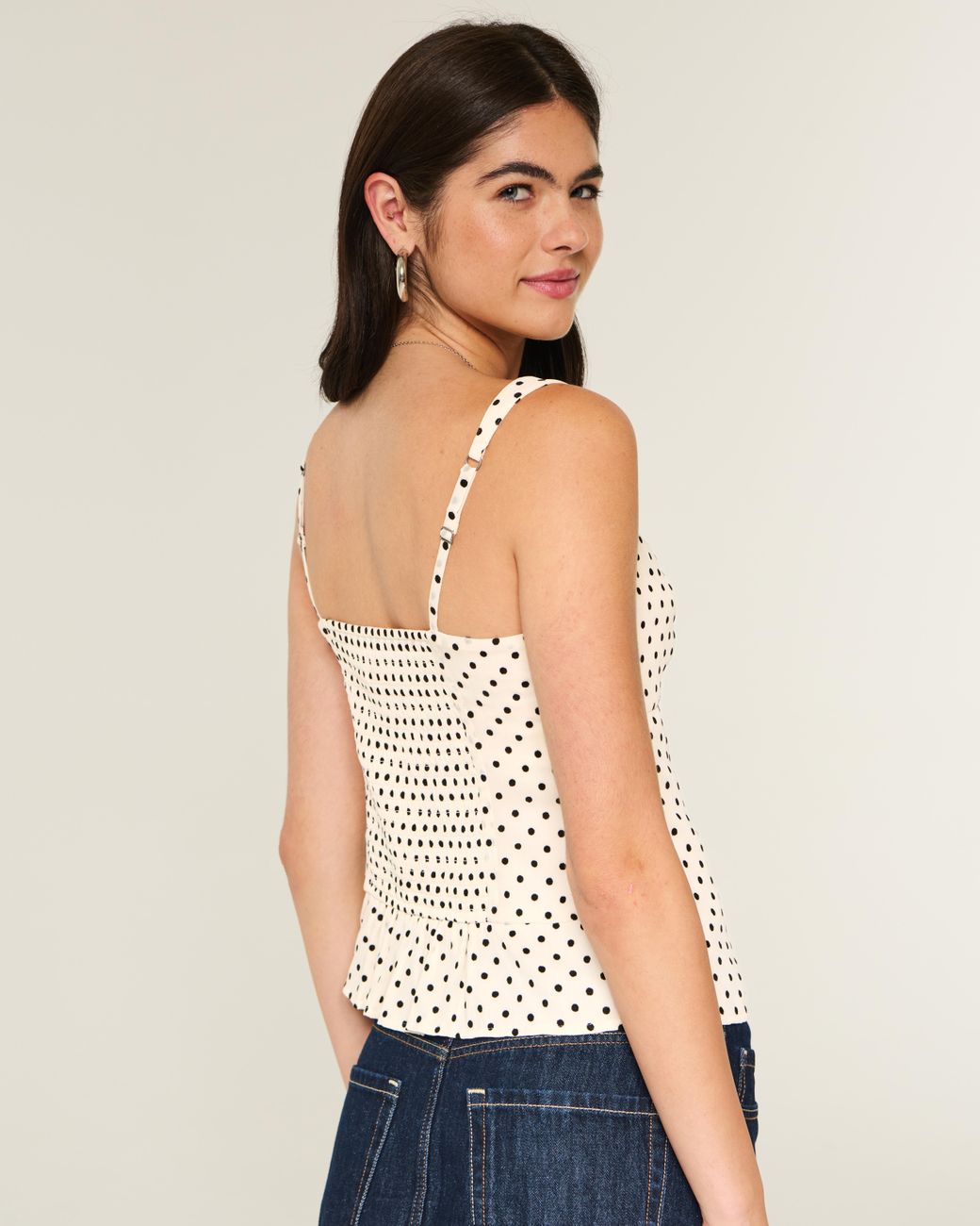 Hollister Natural Lace Trim Chiffon Tank