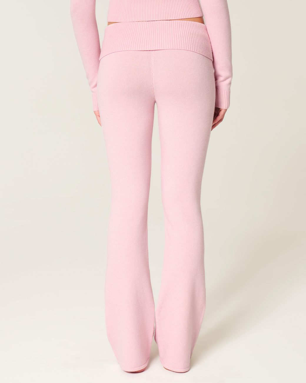 Hollister Pink Gilly Hicks Sweater-knit Foldover Waist Boot Pants