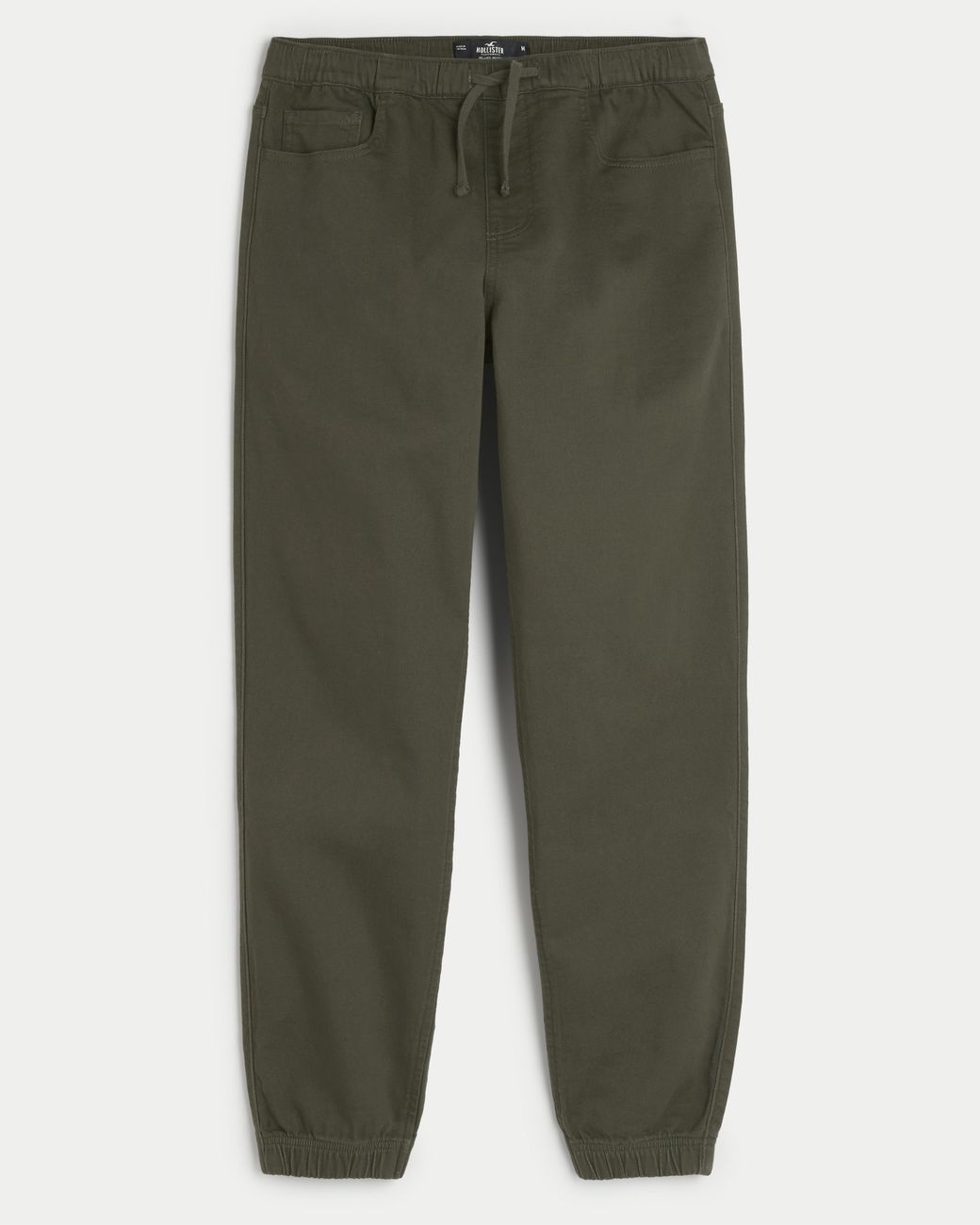 Hollister Green Relaxed Twill Joggers for men