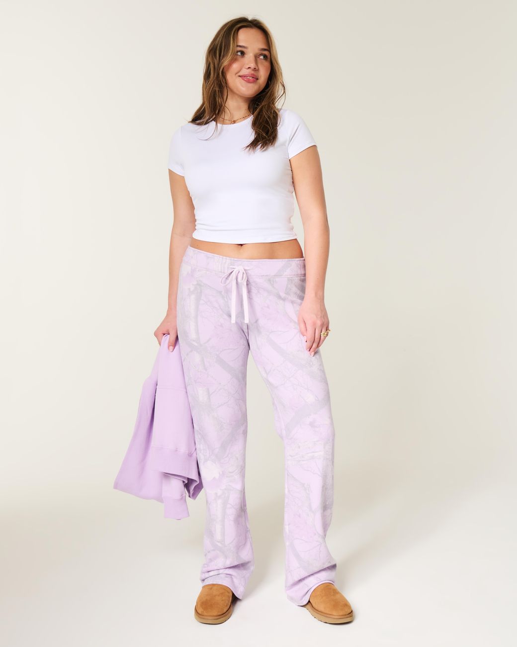 Hollister Purple Camo Bootcut Sweatpants
