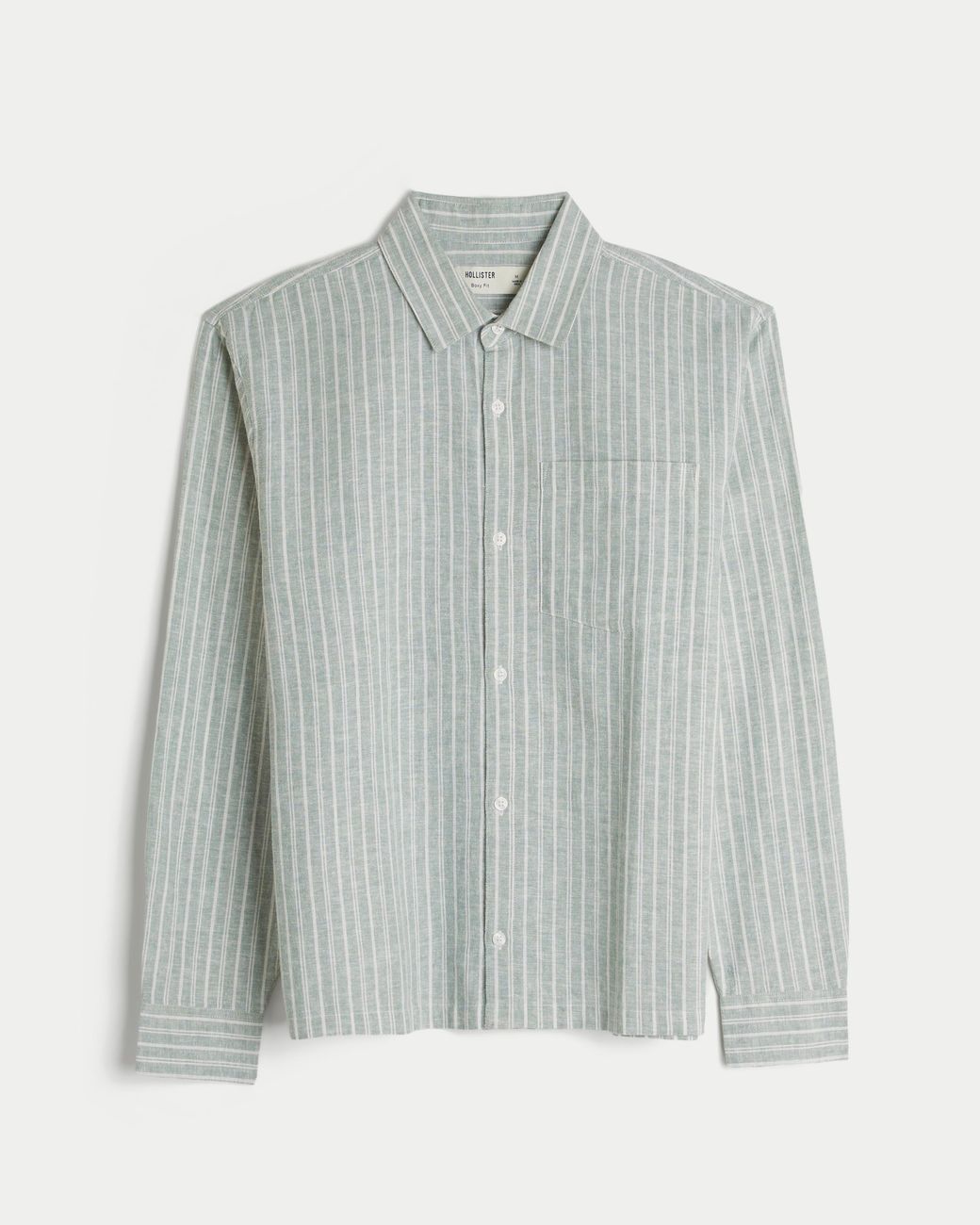 Hollister Gray Long-sleeve Linen-blend Shirt for men