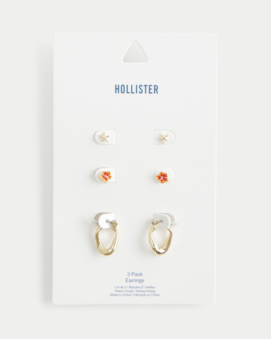 Hollister White Hibiscus & Hoop Earring 3-pack