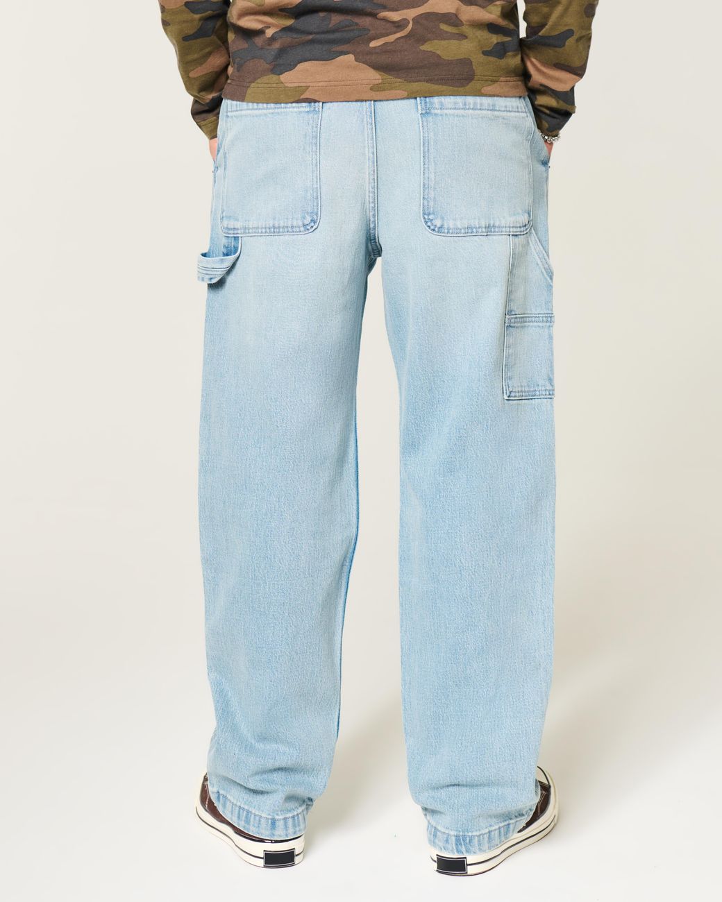 Hollister Blue Light Wash Baggy Painter Jeans for men