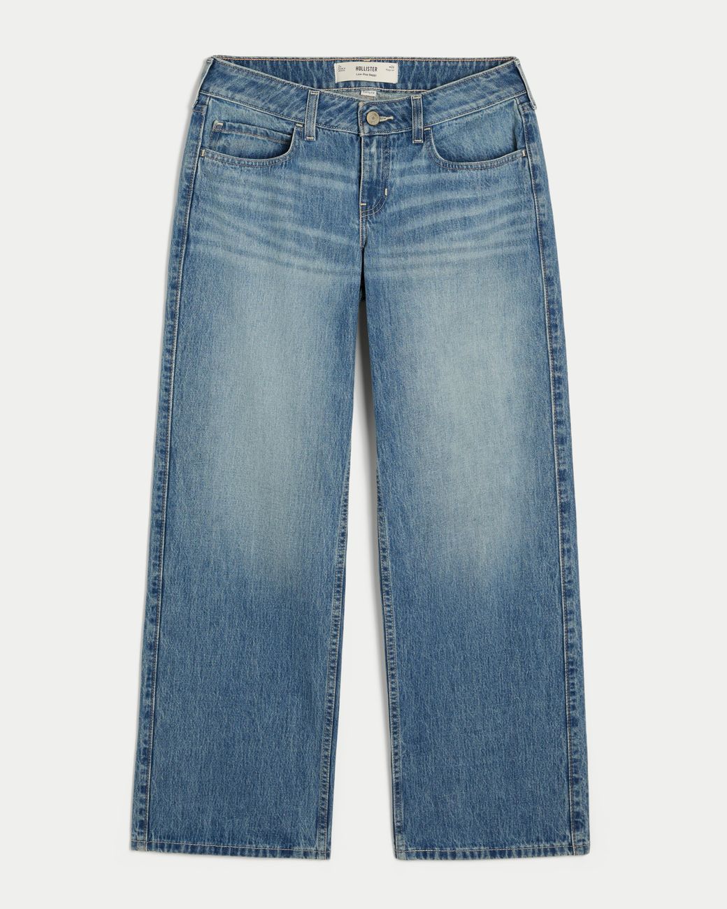 Hollister Blue Curvy Low-rise Medium Wash Baggy Jeans